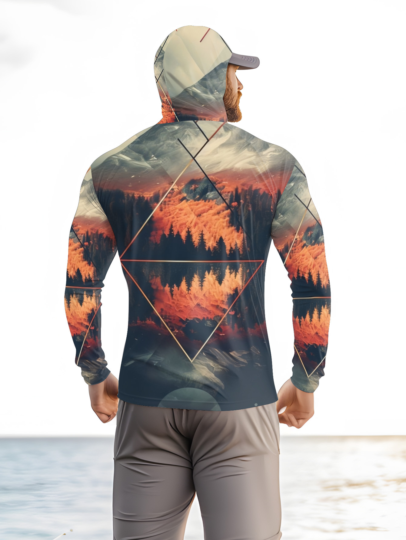 Outdoor Men's Fishing Hoodie B - 3D Printing Mask review and price