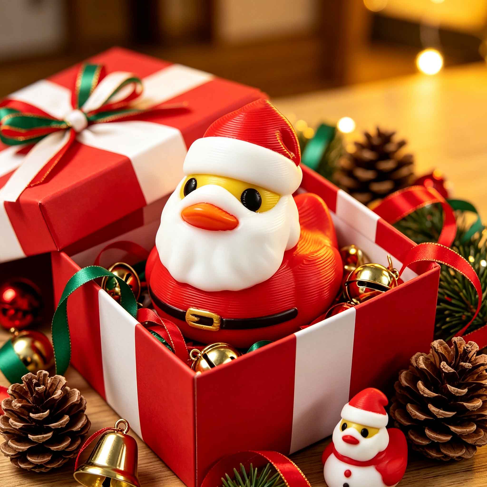 3D Printed Santa Duck Figurine - 3D Printing Xmas review and price