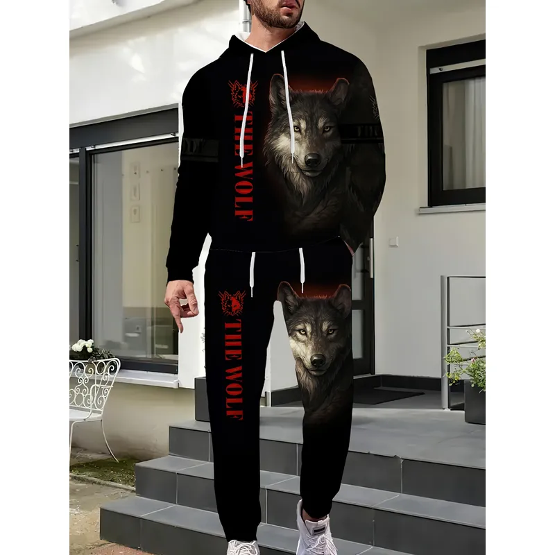 Men's Fashion Sweater Set Wolf - 3D Printing Designing review and price