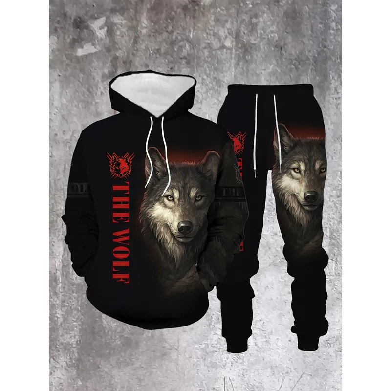 Men's Fashion Sweater Set Wolf - 3D Printing Designing review and price
