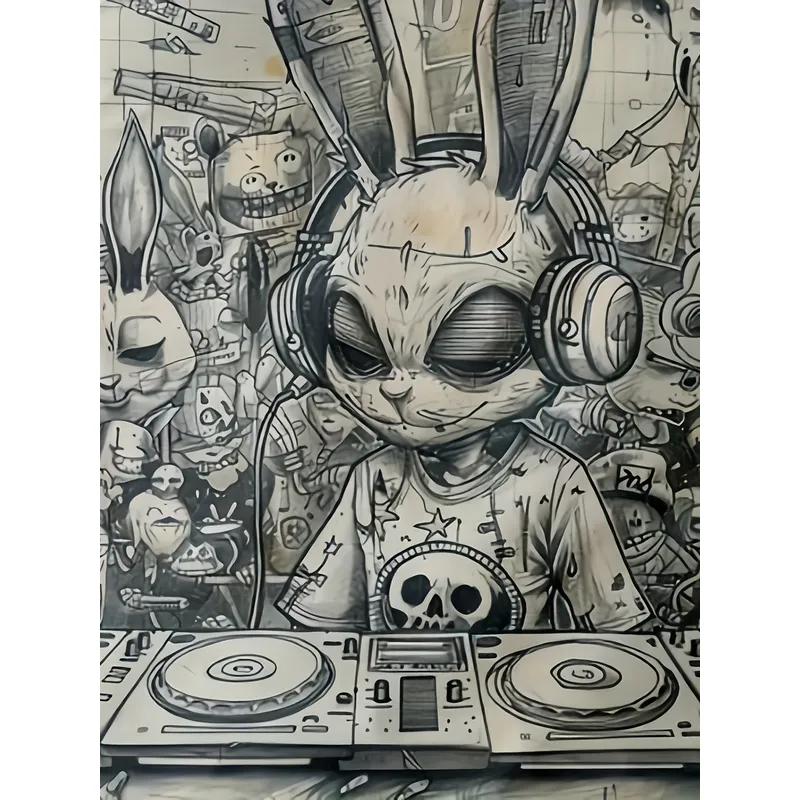 Cartoon DJ Rabbit Digital Prin - 3D Printing Rabbit review and price